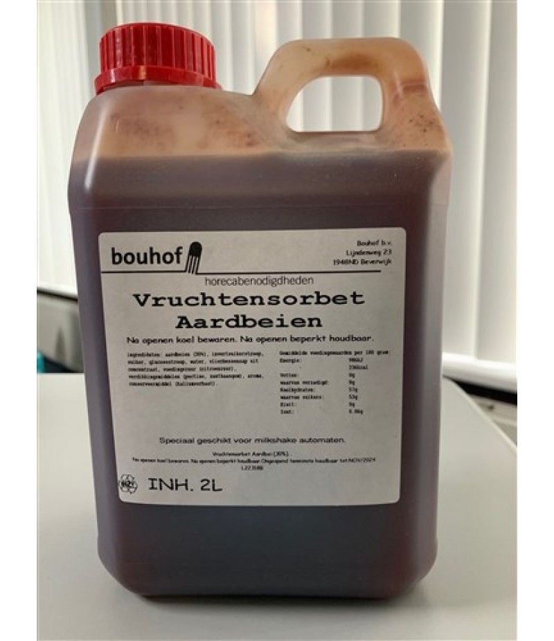 Bouhof Aardbeien Sorbetsaus Can 2 Liter Datum Nov 2024