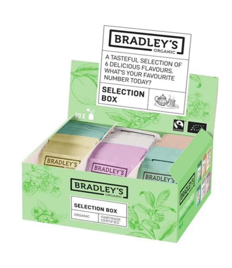 XXBradley's Organic Fairtrade Selection 6 Smaken 90 zakjes