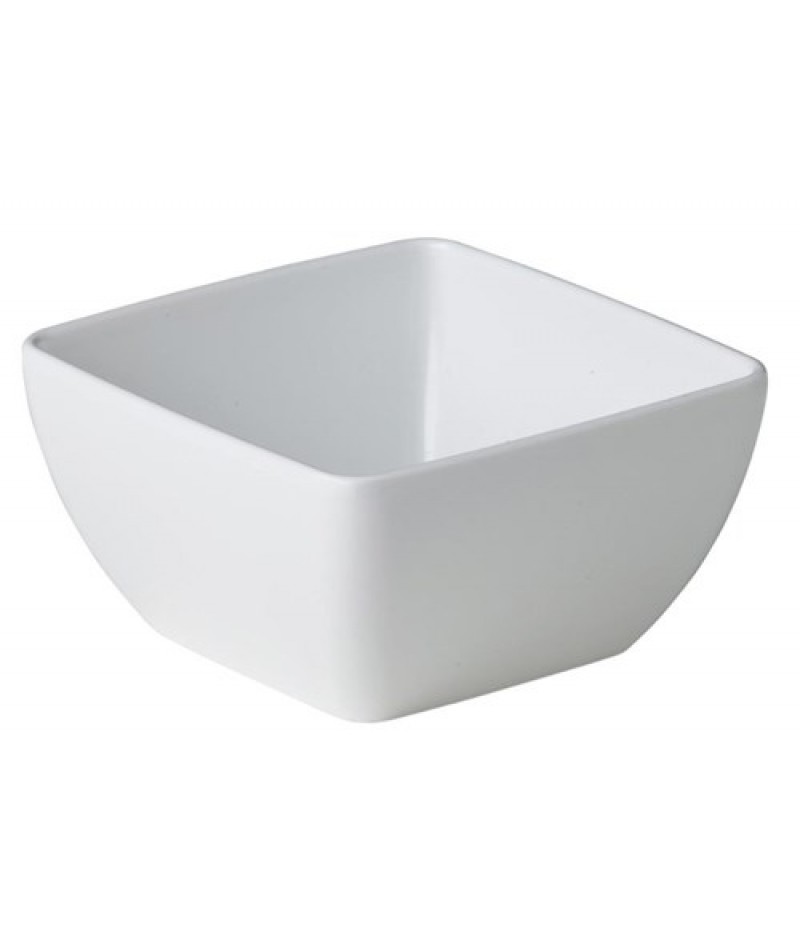 Gebogen Vierkant Bakje 6,3x6,3x3cm Melamine Wit (5870)