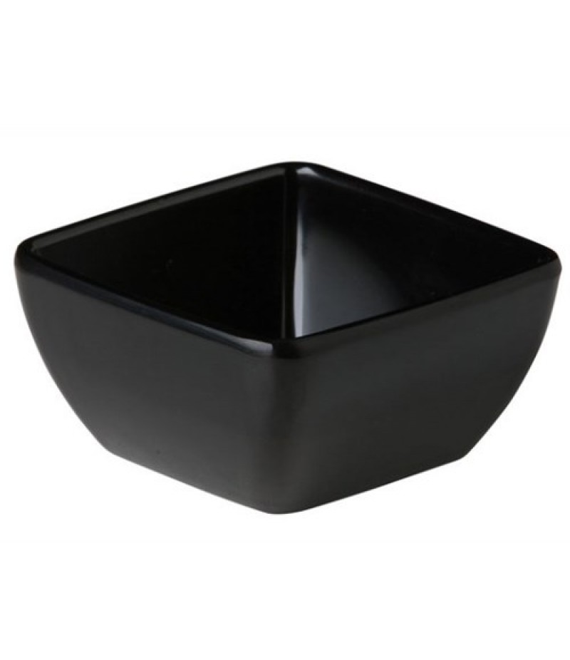 Gebogen Vierkant Bakje 6,3x6,3x3cm Melamine Zwart (5080)