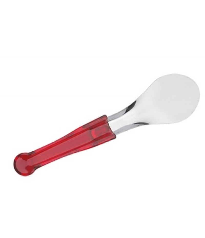 IJsschep/Spatel RVS Rood Handvat Kunststof 25cm