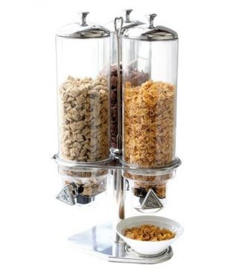 Dispenser 4Lx3 RVS Geschikt Voor Muesli/Cornflakes/Noten