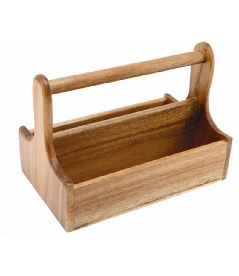 Houten Tafelcaddy Groot Met Handvat 25x15,3x18cm Acacia