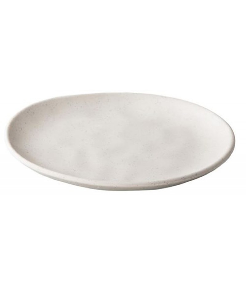 Pebble Cream Organisch Bord Wit 23cm Melamine 12 Stuks